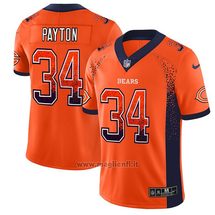 Maglia NFL Limited Chicago Bears Payton Rush Drift Fashion Arancione